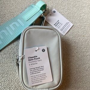 NWT Lululemon Clippable Nano Pouch and Never-Lost Keychain
